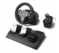 VBESTLIFE Volante da Gioco, Volante per PC Girevole a 270° con Pedali a Induzione Lineare Hall e Leve del Cambio a Paddle per Computer e Console di Gioco.