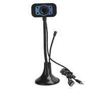 VBESTLIFE Webcam USB, con microfono esterno, ruotabile in modo flessibile, con 4 luci LED, per la trasmissione in diretta di giochi in aula online