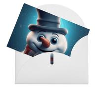 VBFKL Biglietto di compleanno con buste, biglietti di auguri vuoti, biglietti per tutte le occasioni, biglietti di auguri per pensare a te, biglietti di simpatia, un pupazzo di neve che indossa un