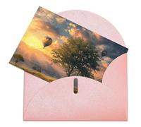VBFKL Biglietto di compleanno con buste, biglietti di auguri vuoti, biglietti per tutte le occasioni, biglietti di auguri per pensare a te, biglietti di simpatia, albero e mongolfiera, biglietto vuoto