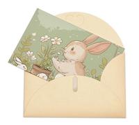 VBFKL Biglietto di compleanno con buste, biglietti di auguri vuoti, biglietti per tutte le occasioni, biglietti di auguri per pensare a te, biglietti di condoglianze, coniglio in giardino, biglietto