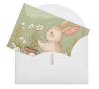 VBFKL Biglietto di compleanno con buste, biglietti di auguri vuoti, biglietti per tutte le occasioni, biglietti di auguri per pensare a te, biglietti di condoglianze, coniglio in giardino, biglietto