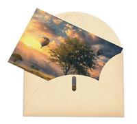 VBFKL Biglietto di compleanno con buste, biglietti di auguri vuoti, biglietti per tutte le occasioni, biglietti di auguri per pensare a te, biglietti di simpatia, albero e mongolfiera, biglietto vuoto