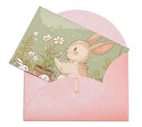 VBFKL Biglietto di compleanno con buste, biglietti di auguri vuoti, biglietti per tutte le occasioni, biglietti di auguri per pensare a te, biglietti di condoglianze, coniglio in giardino, biglietto