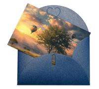 VBFKL Biglietto di compleanno con buste, biglietti di auguri vuoti, biglietti per tutte le occasioni, biglietti di auguri per pensare a te, biglietti di simpatia, albero e mongolfiera, biglietto vuoto