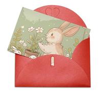 VBFKL Biglietto di compleanno con buste, biglietti di auguri vuoti, biglietti per tutte le occasioni, biglietti di auguri per pensare a te, biglietti di condoglianze, coniglio in giardino, biglietto