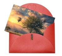VBFKL Biglietto di compleanno con buste, biglietti di auguri vuoti, biglietti per tutte le occasioni, biglietti di auguri per pensare a te, biglietti di simpatia, albero e mongolfiera, biglietto vuoto