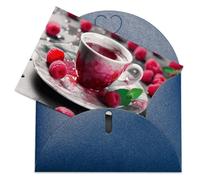 VBFKL Biglietto di compleanno con buste, biglietti di auguri vuoti, biglietti per tutte le occasioni, biglietti di auguri per pensare a te, biglietti di condoglianze, bevanda lampone, biglietto vuoto