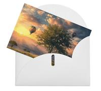 VBFKL Biglietto di compleanno con buste, biglietti di auguri vuoti, biglietti per tutte le occasioni, biglietti di auguri per pensare a te, biglietti di simpatia, albero e mongolfiera, biglietto vuoto