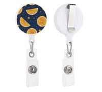 VBFKL Bobine di badge retrattili con clip a coccodrillo girevole porta badge retrattile clip bobina badge infermiera clip arancione fetta modello ID badge clip portachiavi per medici in ufficio