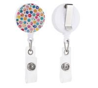 VBFKL Bobine di badge retrattili con clip a coccodrillo girevole porta badge retrattile clip bobina clip infermiera badge clip colorate caramelle immagini ID badge clip portachiavi per medici in
