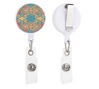 VBFKL Bobine di badge retrattili con clip a coccodrillo girevole porta badge retrattile clip bobina badge infermiera clip arancione disegnato a mano elementi ID badge clip portachiavi per medici in