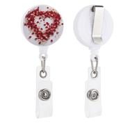 VBFKL Bobine di badge retrattili con clip a coccodrillo girevole porta badge retrattile clip bobina clip infermiera badge bobina clip petali a forma di cuore ID badge clip portachiavi per medici in