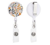 VBFKL Bobine di badge retrattili con clip a coccodrillo girevole porta badge retrattile clip bobina badge infermiera clip arancione e grigio foglie ID badge clip portachiavi per medici in ufficio