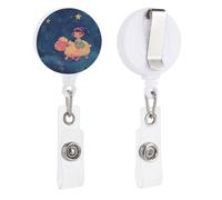 VBFKL Bobine di badge retrattili con clip a coccodrillo girevole porta badge retrattile clip bobina clip infermiera badge clip una piccola stella gialla ID badge clip portachiavi per medici in ufficio