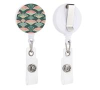 VBFKL Bobine di badge retrattili con clip a coccodrillo girevole porta badge retrattile clip bobina badge infermiera clip verde e pesca modello ID badge clip portachiavi per medici in ufficio