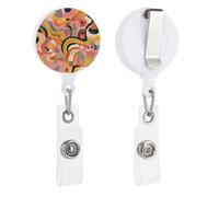 VBFKL Bobine di badge retrattili con clip a coccodrillo girevole porta badge retrattile clip bobina badge infermiera clip giallo e pesca modello ID badge clip portachiavi per medici in ufficio