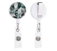 VBFKL Bobine di badge retrattili con clip a coccodrillo girevole porta badge retrattile clip bobina clip infermiera badge bobina clip foglia stampa modello ID badge clip portachiavi per medici in