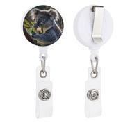 VBFKL Bobine di badge retrattili con clip a coccodrillo girevole porta badge retrattile clip bobina clip infermiera badge bobina clip mangia foglie dagli alberi ID badge clip portachiavi per medici in