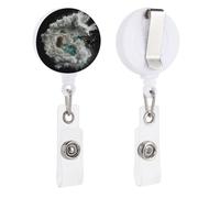 VBFKL Bobine di badge retrattili con clip a coccodrillo girevole porta badge retrattile clip bobina badge infermiera clip bobina clip bianco e oro polvere ID badge clip portachiavi per medici in