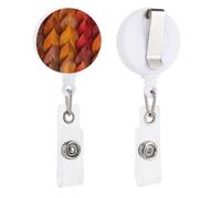 VBFKL Bobine di badge retrattili con clip a coccodrillo girevole porta badge retrattile clip per infermiera clip bobina badge arancione e giallo foglie ID badge clip portachiavi per medici in ufficio