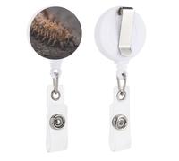 VBFKL Bobine di badge retrattili con clip a coccodrillo girevole porta badge retrattile clip per infermiera clip bobina badge clip marrone bruco strisciare ID badge clip portachiavi per medici in