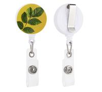 VBFKL Bobine di badge retrattili con clip a coccodrillo girevole porta badge retrattile clip per infermiera badge bobina clip isolato ramo rosa ID badge clip portachiavi per medici in ufficio