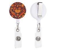 VBFKL Bobine di badge retrattili con clip a coccodrillo girevole porta badge retrattile clip per infermiera badge bobina clip a forma di cuore fiori ID badge clip portachiavi per medici in ufficio