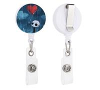 VBFKL Bobine per badge retrattili con clip a coccodrillo girevole porta badge retrattile clip per infermiera badge bobina clip cuore rotto palloncino ID badge clip portachiavi per medici in ufficio