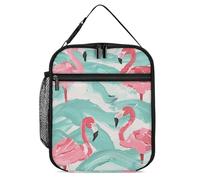 VBFKL Borsa termica per il pranzo per donne e uomini, riutilizzabile, borsa per il pranzo con diversi fenicotteri di pesca, contenitore per il pranzo per ufficio, 27,5 x 20 cm, B26H54BJKGH