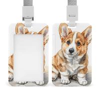 VBFKL Porta badge identificativo con cordino ID Card Name Tag Dog Clip Art Porta badge Tattico ID Holder Vertical ID Card Protector per ufficio Lavoro Key Card Patenti di guida Passes