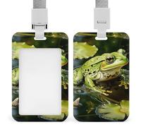 VBFKL Porta badge identificativo con cordino ID Card Name Tag The Frog in the Water Porta badge tattico ID titolare verticale per carta d'identità verticale per ufficio lavoro chiavi carte patenti di