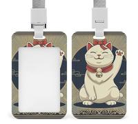 VBFKL Porta badge identificativo con cordino ID Card Tag con nome Indossare nastro rosso Porta badge Tattico ID Holder Vertical ID Card Protector per ufficio Lavoro Key Card Patenti di guida Passes