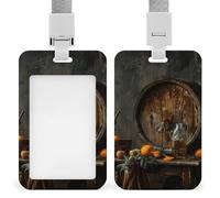 VBFKL Porta badge identificativo con cordino ID Card Tag nome grigio scuro strutturato porta badge da parete porta badge tattico protezione verticale per carta d'identità per ufficio lavoro chiavi