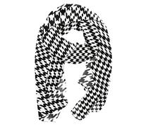 VBFOFBV Sciarpa a scialle con stampa floreale leggera da donna per la stagione primavera-estate,Reticolo classico vintage bianco nero pied de poule