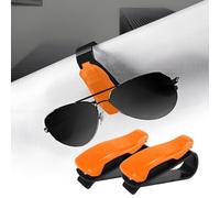 VBGURR 2 portaocchiali per Auto alla Moda, Supporto per Occhiali da Sole, Multifunzione, per Auto, Universale, per Uomini e Donne (Arancione)