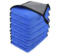 VBGURR 6 panni in microfibra per auto, asciugamani per asciugare l'auto (30 x 40 cm, blu)
