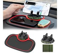 VBGURR Accessorio multifunzione per cruscotto, tappetino antiscivolo per cruscotto auto, con supporto girevole a 360°, per cellulari, chiavi, gadget