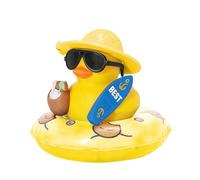 VBGURR Ornamenti per auto a forma di paperella di gomma, paperelle estive da spiaggia con tavola da surf, decorazioni fantasiose per il cruscotto dell'auto,Auto Cruscotto Decorazione (Giallo)