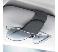 VBGURR Porta Occhiali Auto in Pelle con Chiusura Magnetica, Portaocchiali Auto Universale per Visiere, Supporto per Occhiali da Sole Carte e Biglietti, Accessori Auto (Grigio)