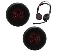 VBK Cuscinetti Auricolari Compatibili Con Plantronic, 2 Pezzi Blackwire C5220-m 5210 7225, Spugna Nera Rete Rossa, Adattamento Preciso, Accessorio Di Ricambio Per Ufficio Telefonia