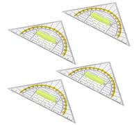 VBKITW 4 pezzi geometria triangolo righello piccolo trasparente, disegno triangolo goniometro set per la scuola dei bambini,flessibile modello di cerchio Geo