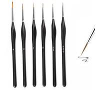 VBKITW 6 Pz Set di Pennelli per Dettagli Fini, Pennelli per Pittura Fine Professionali, Pennelli per Dipingere, Pittura ad Acquerello, Acrilico, Acquarello, Modello, Miniatura - 0/00/000/1/2/3