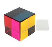 VBLKUYDPR Prisma Ottico a cubo colorato, cubo di Vetro a 6 Lati per la rifrazione della Luce, Giocattolo educativo di Fisica con Panno per Pulire, Perfetto per la Decorazione Domestica, (60 mm)