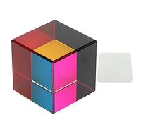 VBLKUYDPR Prisma Ottico a cubo colorato, cubo di Vetro a 6 Lati per la rifrazione della Luce, Giocattolo educativo di Fisica con Panno per Pulire, Perfetto per la Decorazione Domestica, (40 mm)
