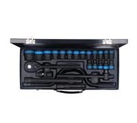 VBLKUYDPR Set di bussole a percussione metriche da 24 pezzi, set di bussole da 1/2 pollice con chiave a cricchetto, dimensioni da 8 a 32 mm per garage domestico fai da te, struttura in