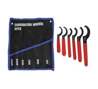 VBLKUYDPR Set di chiavi inglesi universali da 6 pezzi, chiave regolabile per ammortizzatori a molla, chiave a ganascia in acciaio al carbonio con custodia arrotolabile per la regolazione del