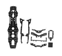 VBLKUYDPR Set di Telaio per Auto RC, Kit di aggiornamento in Fibra di Carbonio e Alluminio per 3RACING D5S Lite 1/10 Drift Racing, Design a Due Strati Cavi con Piastra del Telaio in Fibra di (Nera)