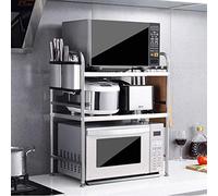 VBNCUUIOPO 3 ripiani in acciaio inox 304 per forno a microonde, armadio da cucina e ripiano portaoggetti da 50 x 36 x 70 cm, argento