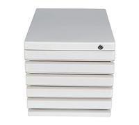 VBNCUUIOPO Armadietto con cassetti portaoggetti con serratura a 5 cassetti, armadietto per ufficio e scrivania, colore: bianco